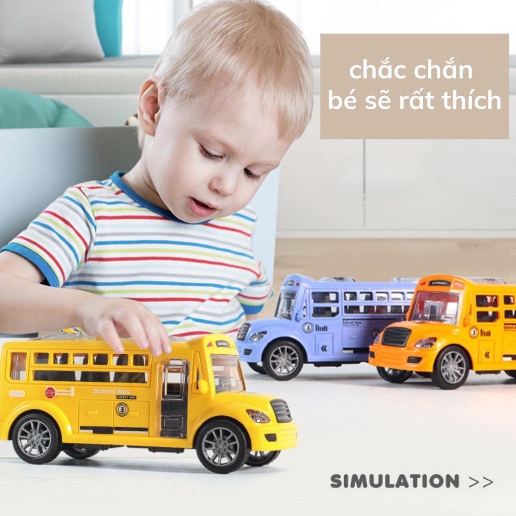 Xe buýt đồ chơi chạy đà cho bé, xe ô tô đồ chơi cho bé trai BOBIKIDS OT09