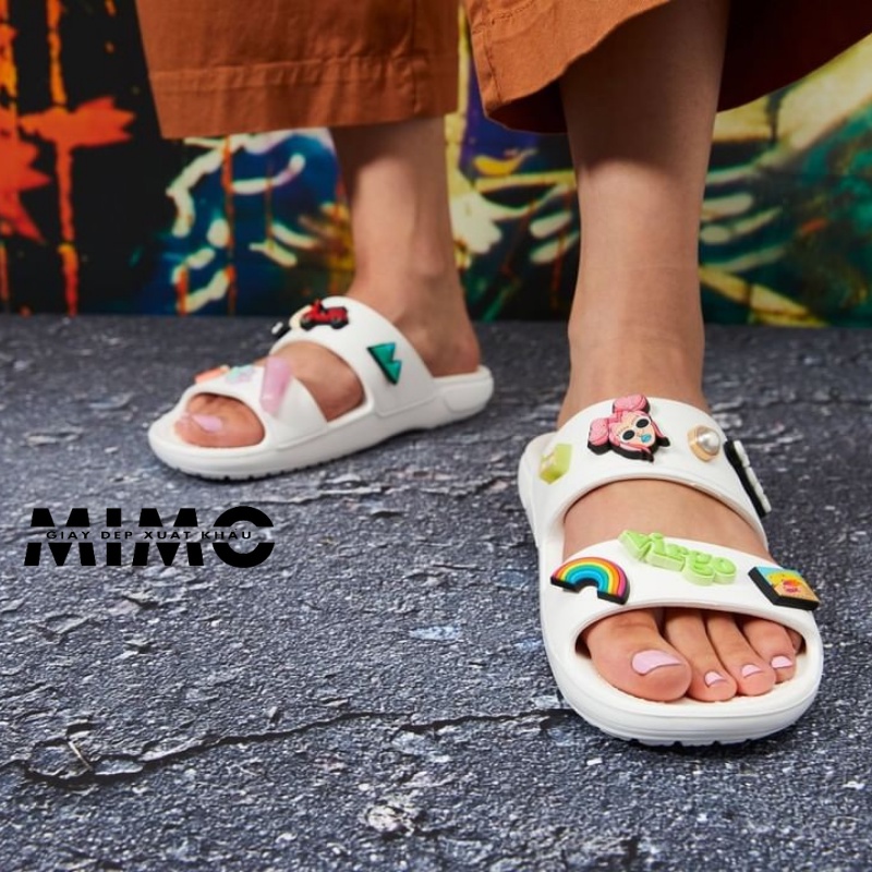 [Tặng 10 jibit] - Dép Lê 2 Quai Màu Trắng Cực Êm Mềm Nhẹ, Bền Đẹp, Full Box Xịn Xò