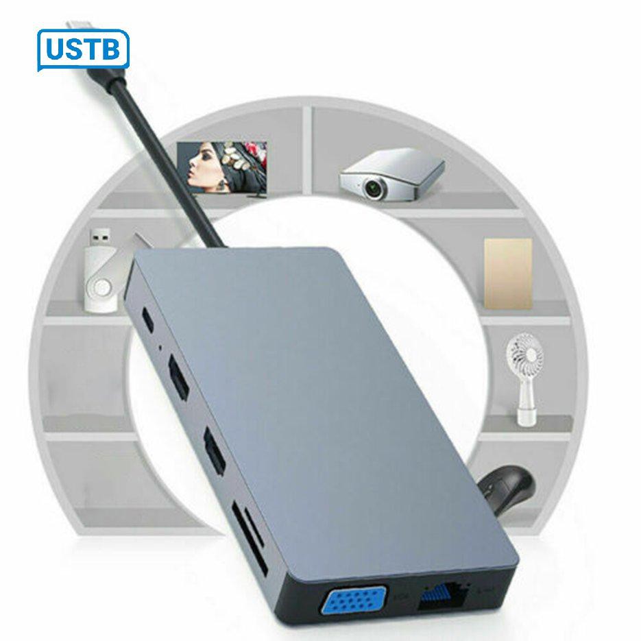 Đế Sạc 12 Trong 1 Cổng Usb 3.0 Hdmi Vga Pd Cho Notebook