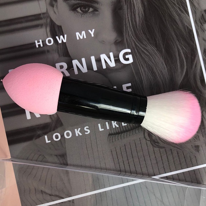 1 Cọ Trang Điểm Má Hồng Chuyên Nghiệp 2 Đầu Bằng Nylon Và Mút Xốp Màu Sắc Giọt Nước JP6