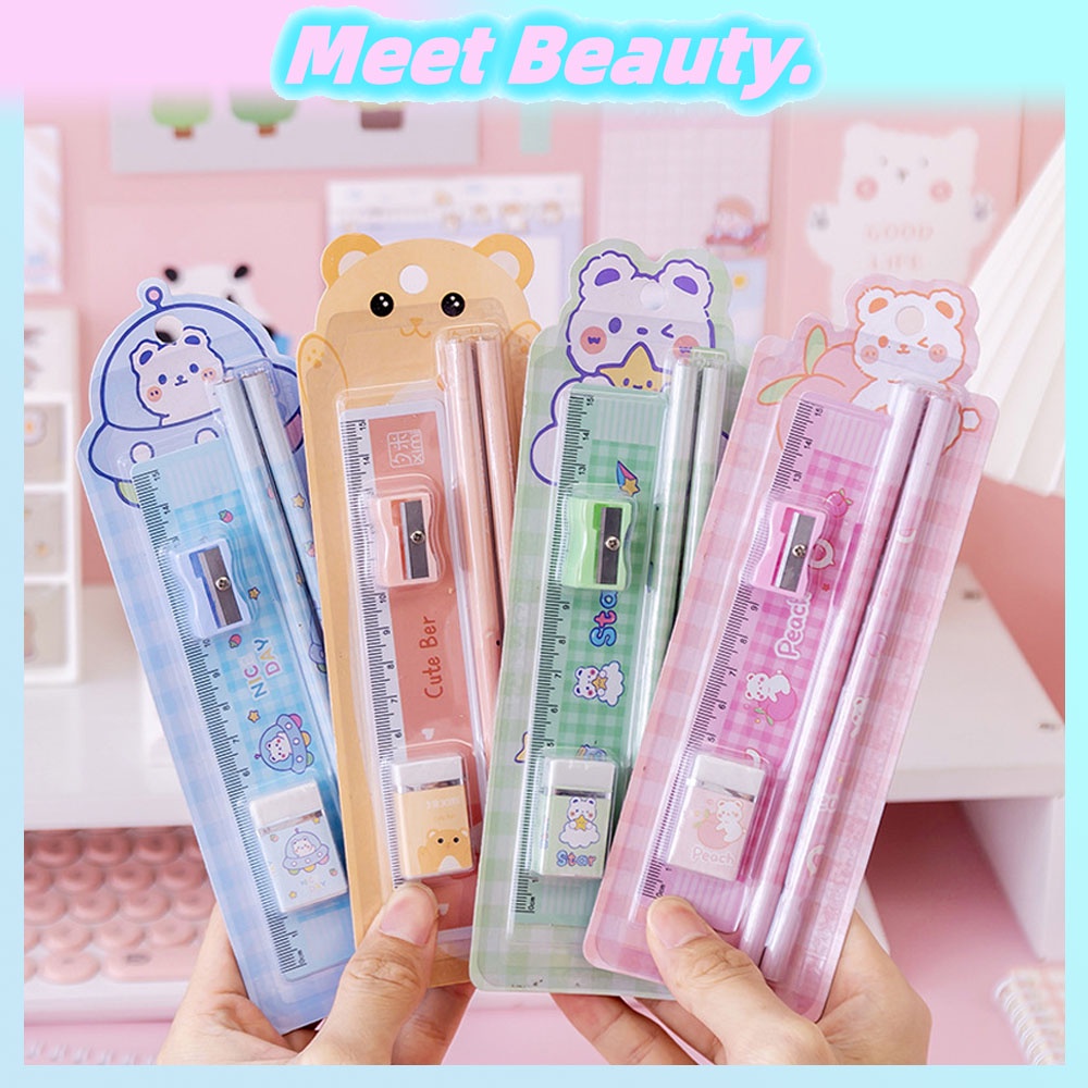Set 5 Bút Chì Và Thước Kẻ Làm Quà Tặng Cho Bé