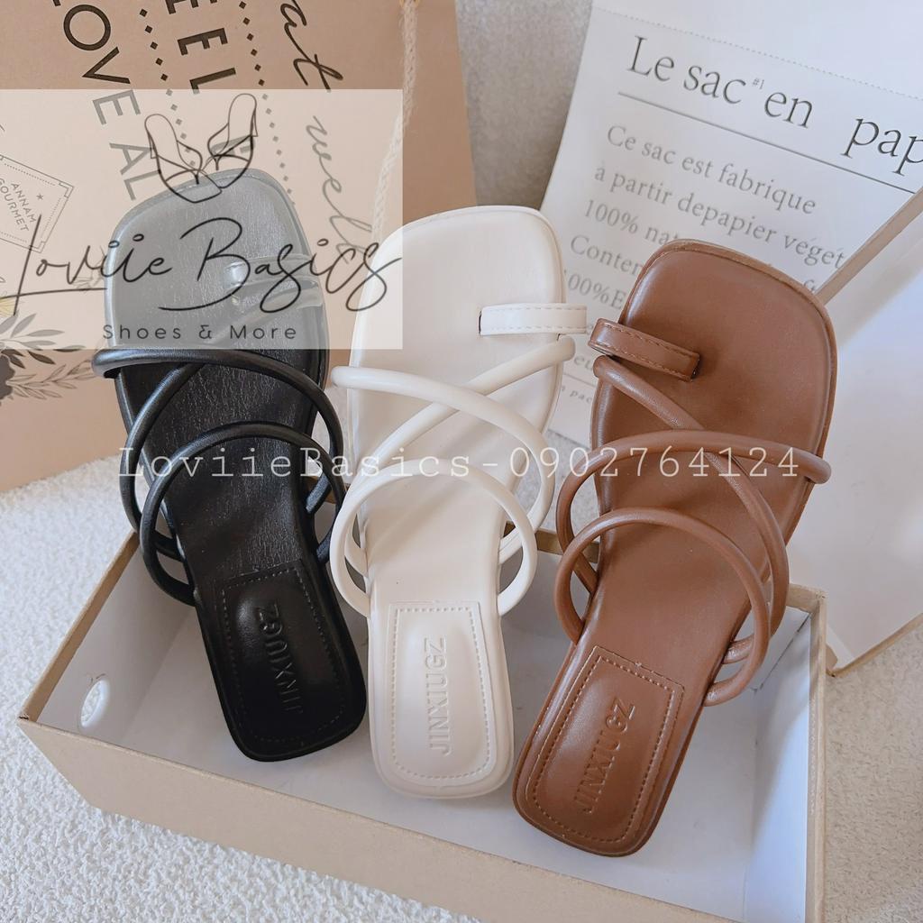 DÉP CAO GÓT LOVIIE BASICS - GUỐC NỮ PHONG CÁCH THỜI TRANG QUAI NGANG CHÉO XỎ NGÓN HIỆN ĐẠI D230573