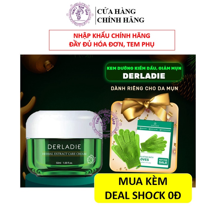 Kem Dưỡng Giảm Mụn, Kiềm Dầu 12 Giờ Derladie Herbal Extract Care Cream 50ml