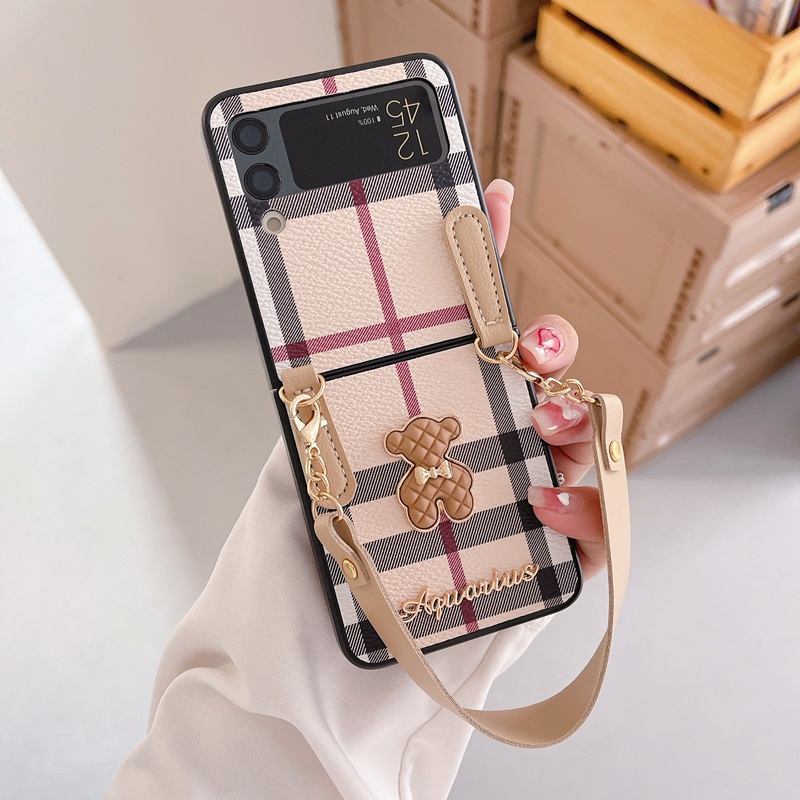 Ốp Điện Thoại Hình Gấu 3d Có Dây Đeo Cho Samsung Galaxy Z Flip 3 5G ZFlip3