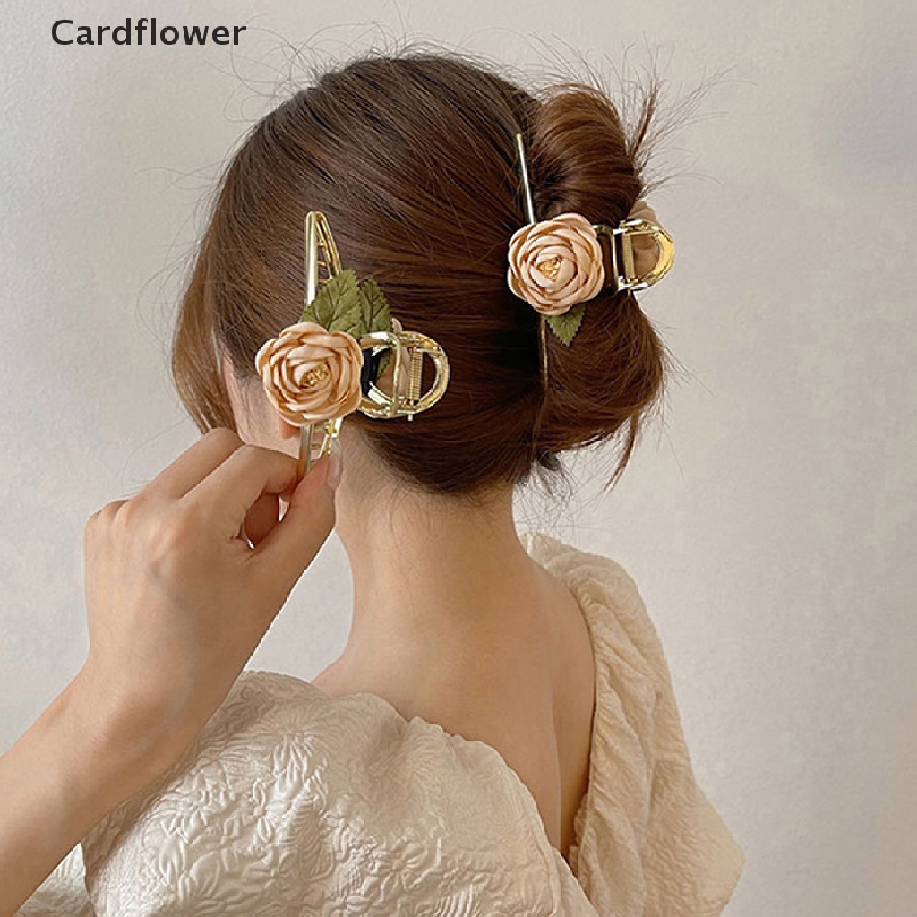 &lt; Cardflower &gt; Kẹp Tóc Hình Hoa Lớn Bằng Kim Loại Phong Cách Hàn Quốc Thời Trang Mùa Hè Cá Tính