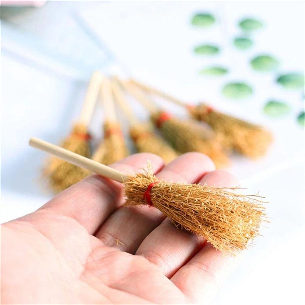 Set 10 Chổi Gỗ Mini Trang Trí Nhà Búp Bê Dịp Halloween