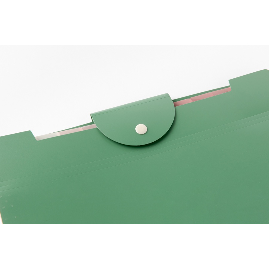 Túi Đựng Tài Liệu ARTBOX Hàn Quốc Màu Xanh Lá Cây 12 Ngăn Có Nút Cài