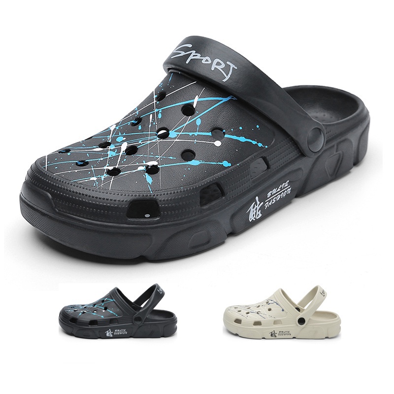 [ASZC] Xăng đan Thể Thao Đi Biển Chống Trượt Thoáng Khí In Họa Tiết Gypsophila Thời Trang Mùa Hè Cho Nam