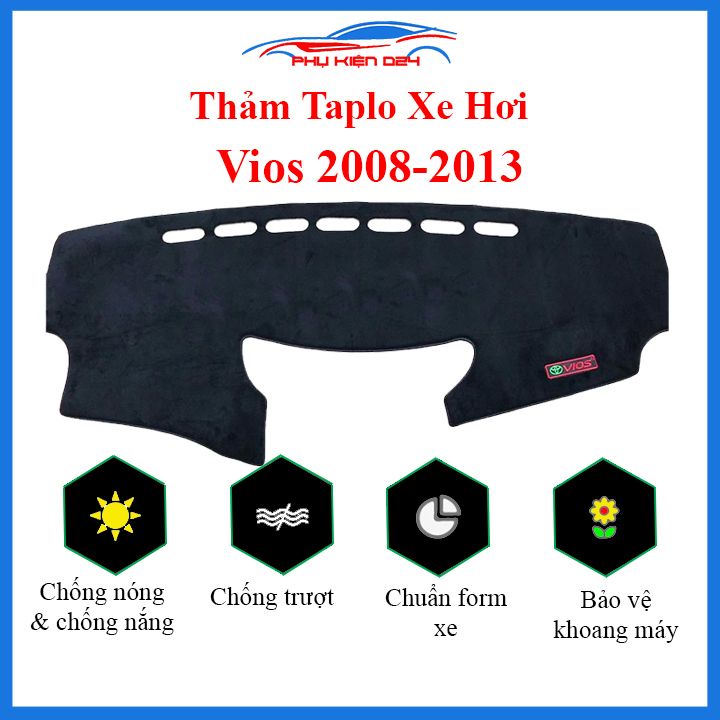 Thảm taplo Vios 2008-2009-2010-2011-2012-2013 chống nắng nóng làm mát xe mở rộng tầm nhìn