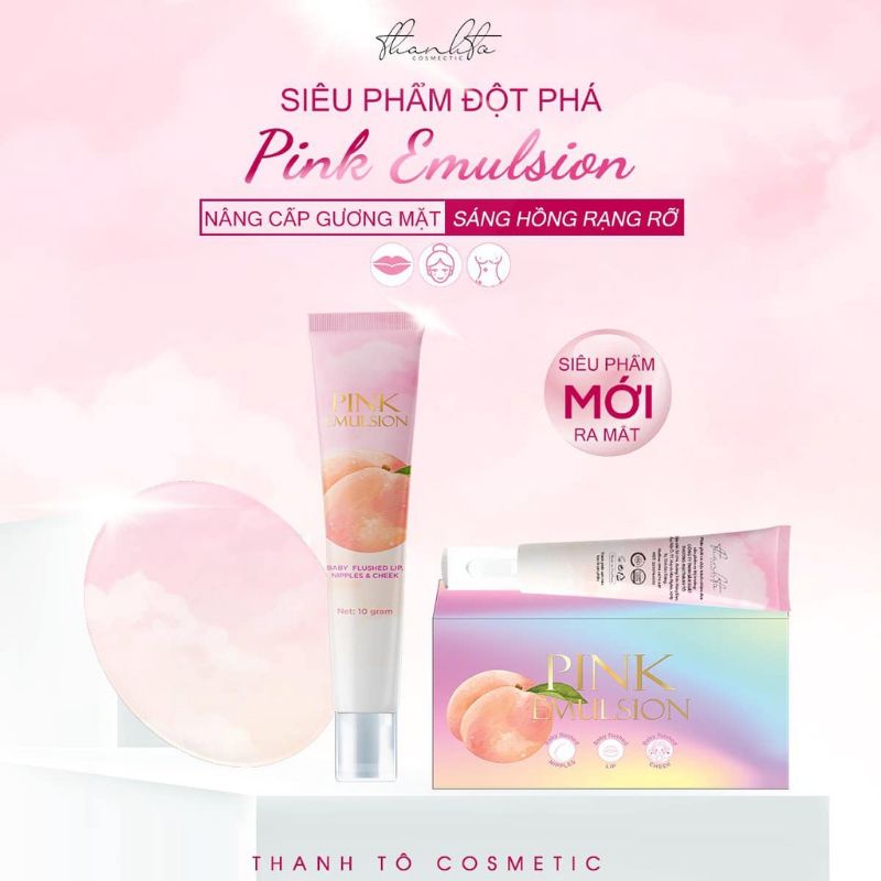 KEM DƯỠNG MÁ HỒNG PINK EMULSION CHO ĐÔI MÁ/MÔI HỒNG HÀO NHANH CHÓNG -THANH TÔ COSMETICS