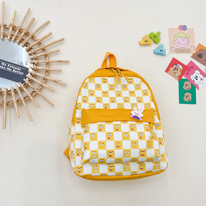 Ba Lô Đi Học Họa Tiết Sọc Caro Thời Trang Hàn Quốc Cho Bé Trai Và Gái