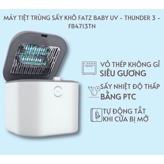 (2 ĐÈN) MÁY TIỆT TRÙNG SẤY KHÔ UV CAO CẤP - 10L - FATZ FATZBABY THUNDER 3 FB4713TN