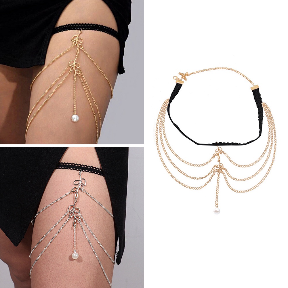 Dây Mắt Xích Đeo Đùi Nhiều Lớp Phong Cách Bohemia Gợi Cảm Cho Nữ