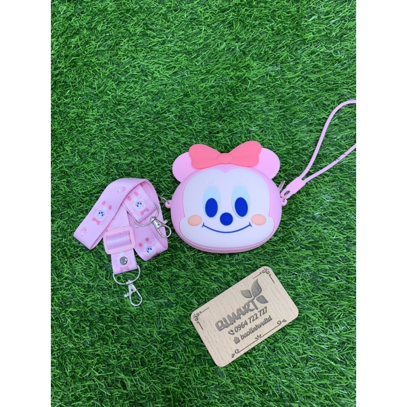 Túi Đeo Chéo Mickey Minnie Silicon Cho Mẹ Và Bé