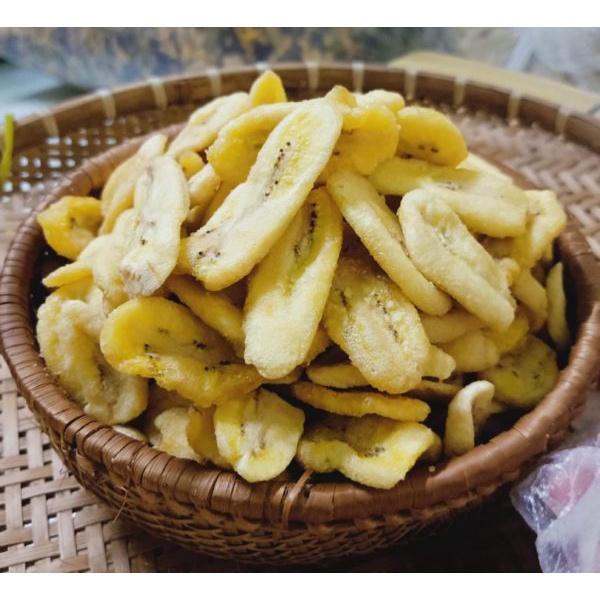 Chuối sứ sấy giòn,  lon pet 300g, đặc sản Đà Lạt giòn ngọt