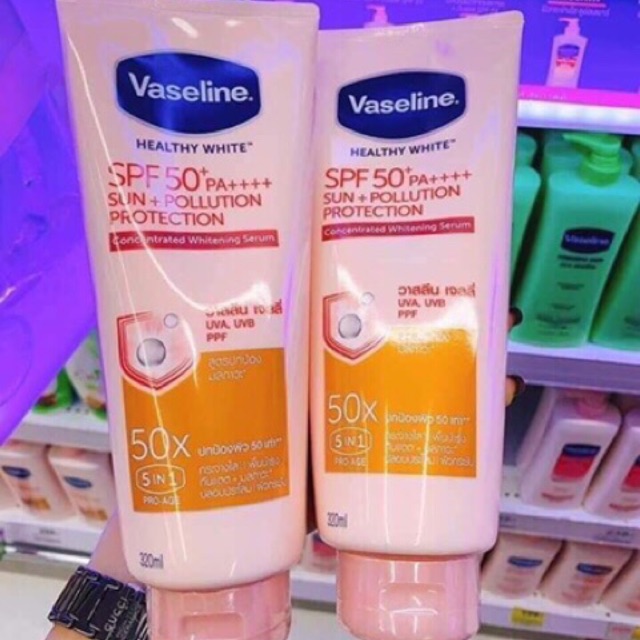 Vaseline 50x dưỡng thể 320ml hàng siêu thị Thái