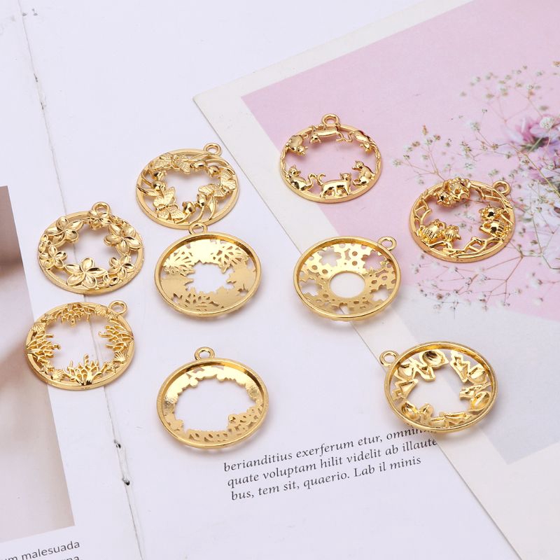 Set 9 Mặt Trang Sức Hình Tròn Bằng Hợp Kim Độc Đáo