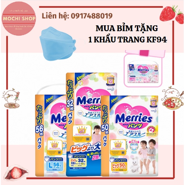 TÃ DÁN / QUẦN MERRIES JUMBO NỘI ĐIẠ S86/M64/L54/NB90/M58/L44/XL38/XXL26 (Cộng miếng