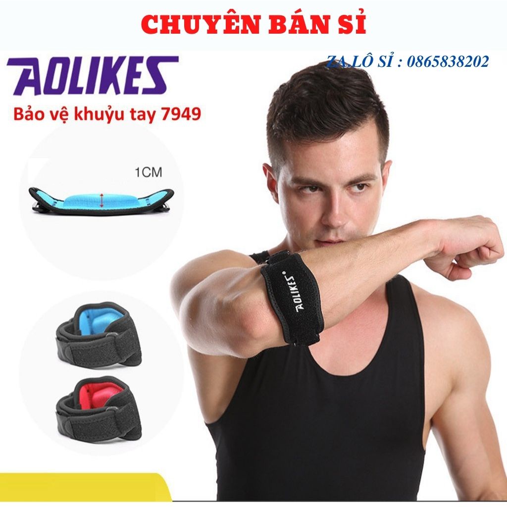 ⚡Chuyên Bán Sỉ⚡ Đai bảo vệ - Bó bảo vệ khuỷu tay cao cấp Aolikes 7949 chính hãng, Đai bó cơ hỗ trợ tập luyện thể thao
