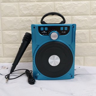 Loa karaoke xách tay mini bluetooth p88 + tặng kèm micro có dây
