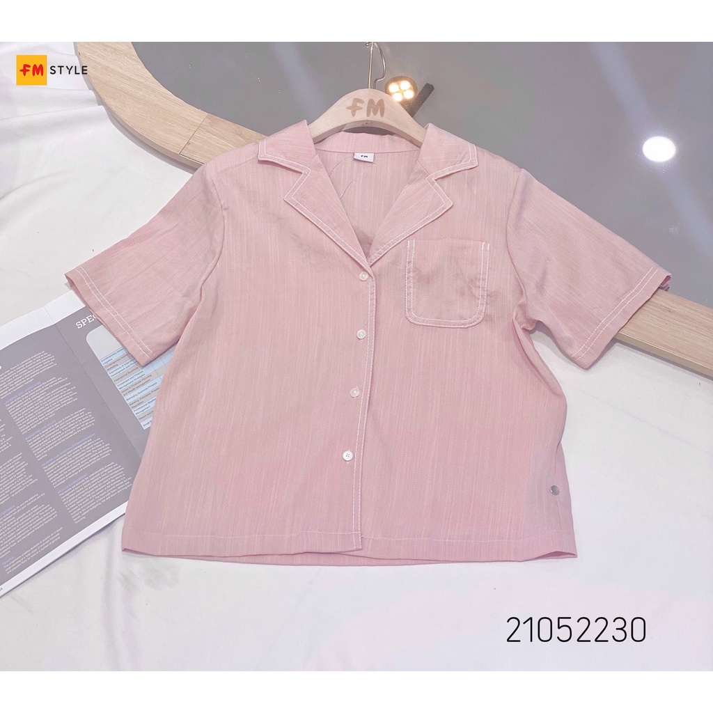 Áo sơ mi nữ tay ngắn FMSTYLE form rộng vải cotton cao cấp họa tiết chỉ nổi ulzzang mang đi học đi làm 220323405 | BigBuy360 - bigbuy360.vn
