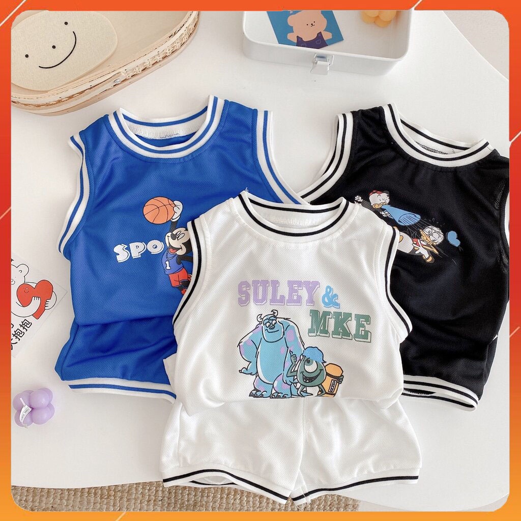Bộ ba lỗ sát nách cho bé trai Binbon kids, đồ bộ thể thao bé trai Hàn Quốc chất thông hơi siêu mát bé từ 6-27kg