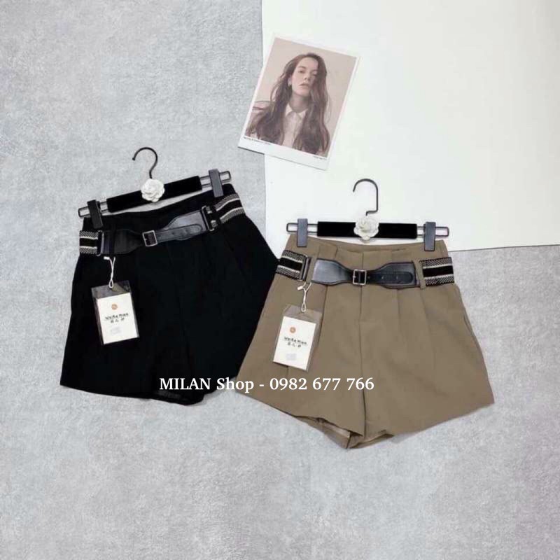 Quần short cạp-lưng cao kèm đai hai kiểu style