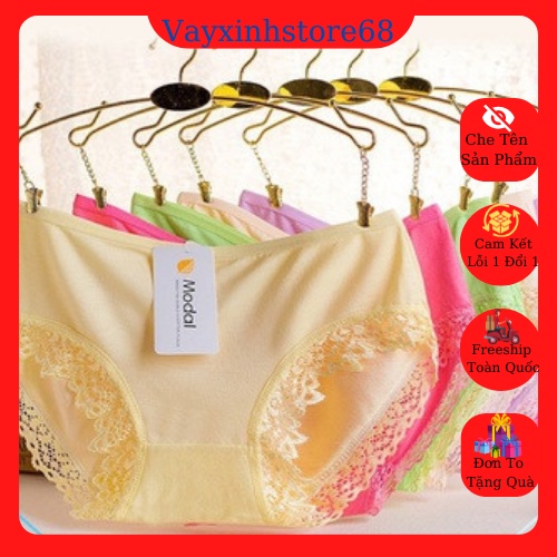 Quần lót nữ Modal cotton viền ren co dãn thoải mái