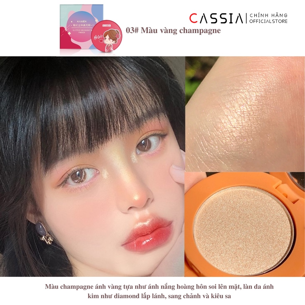 [Mua 1 tặng 1] Phấn Bắt Sáng KAXIER Ánh Nhũ Lấp Lánh Trang Điểm Mặt Và Cơ Thể highlighting powder