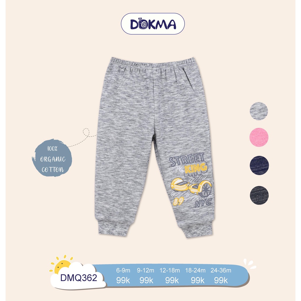 (6-36m) Quần dài vải cotton dày vừa bo ống- DOKMA