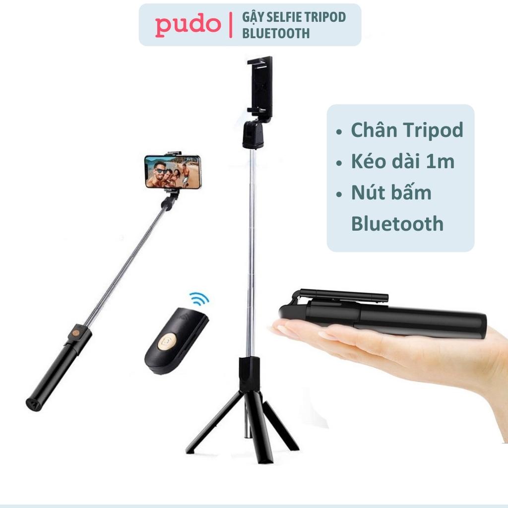 Gậy chụp ảnh tự sướng Selfie Tripod Bluetooth kéo dài 1m tích hợp chân đứng và nút bấm từ xa bluetooth