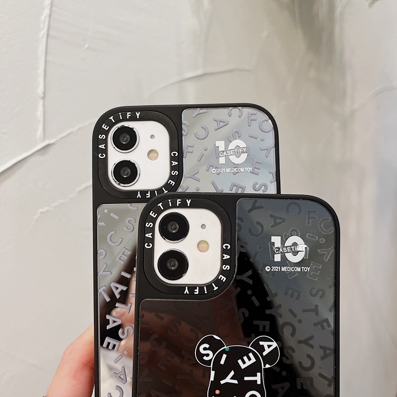 Ốp Điện Thoại Họa Tiết bearbrick Tráng Gương Cho iphone 14 15 plus 11 12 13 pro max
