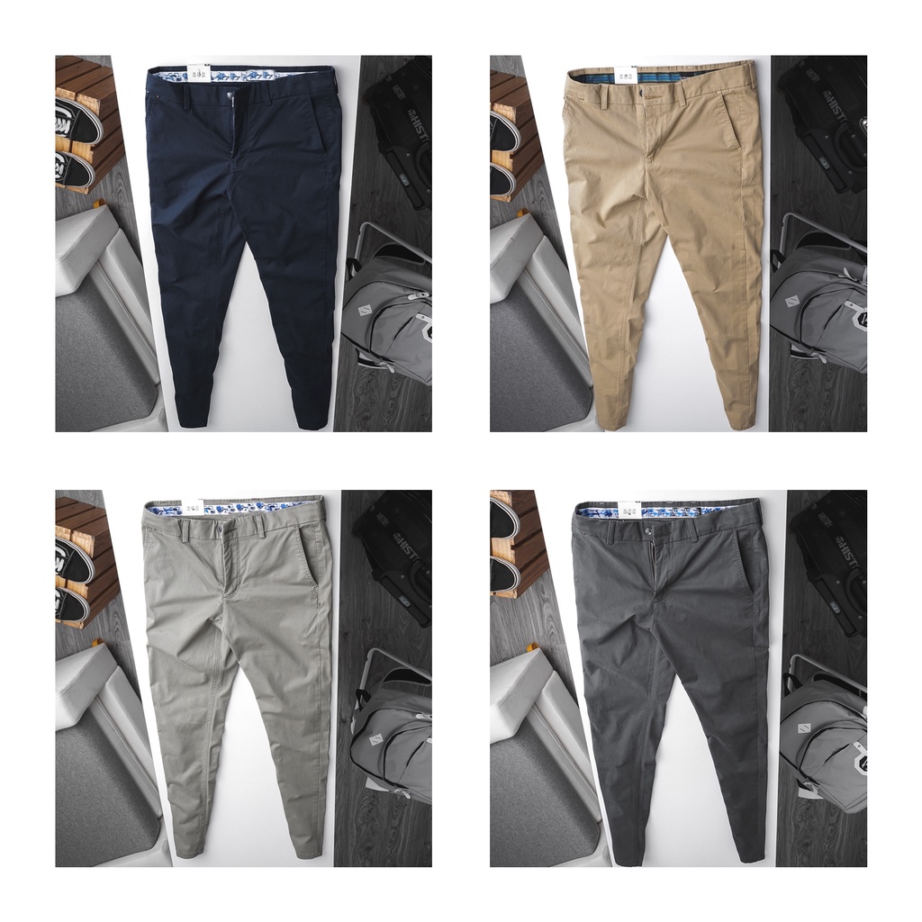 Quần kaki nam SLIM gam màu nam tính1 chiếc quần kaki chinos co giãn thoải mái tính ứng dụng rất cao