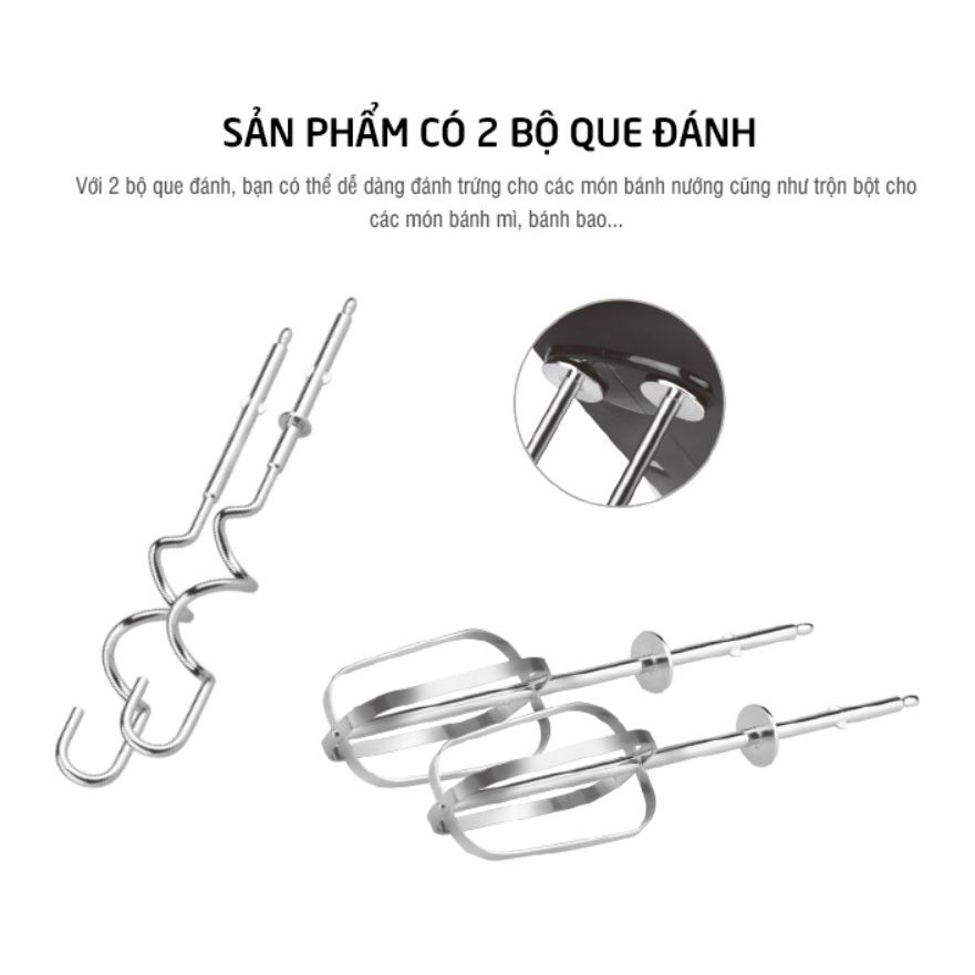 Máy Đánh Trứng Lock&Lock Hand Mixer EJM501DGRY - Hàng chính hãng