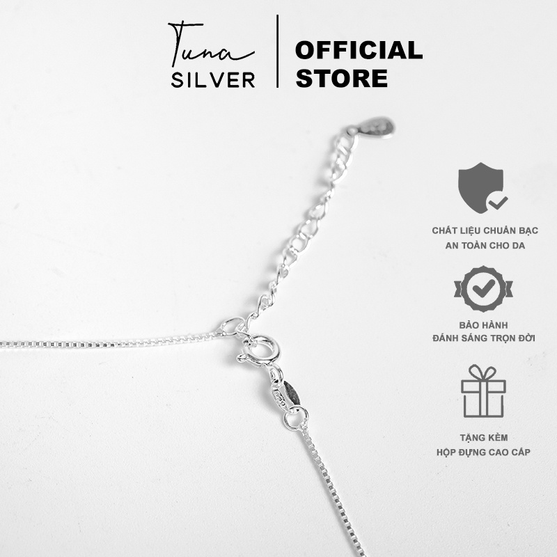 Dây chuyền trơn Bạc, Vòng cổ Bạc bạc thật trơn, 𝐂𝐚𝐦 𝐤𝐞̂́𝐭 𝐜𝐡𝐮𝐚̂̉𝐧 𝐁𝐚̣𝐜 _TUNA SILVER