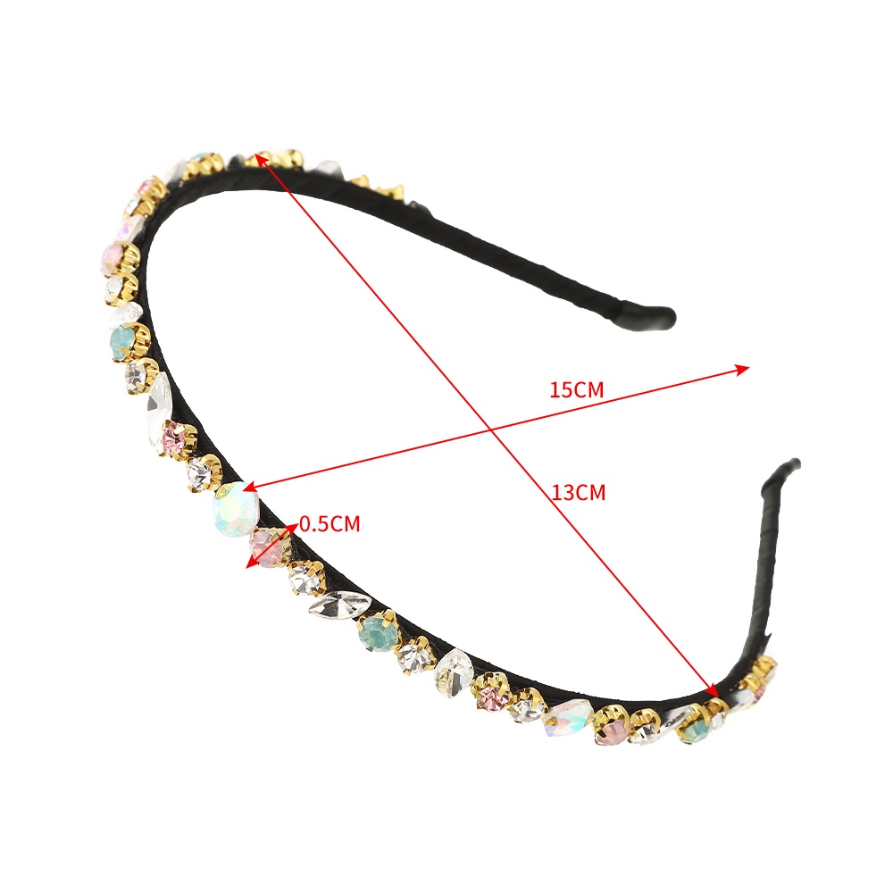 Băng đô cài tóc HAIMEIKANG mỏng đính đá màu ngọt ngào phong cách Hàn Quốc thời trang cho nữ