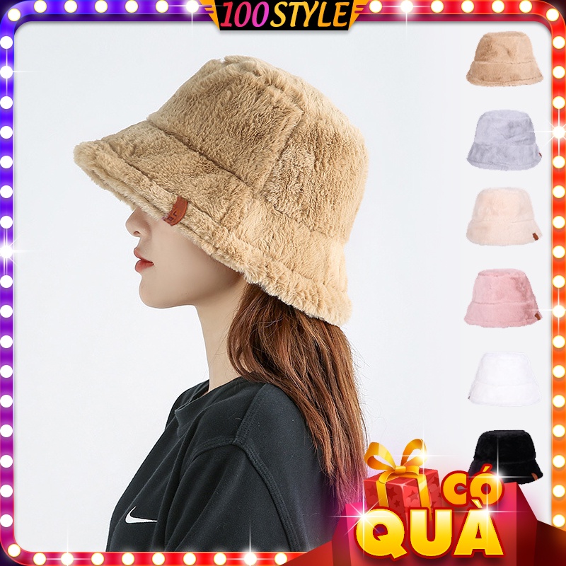 Nón Lông Bucket Trơn Chất Dày Thời Trang Korea