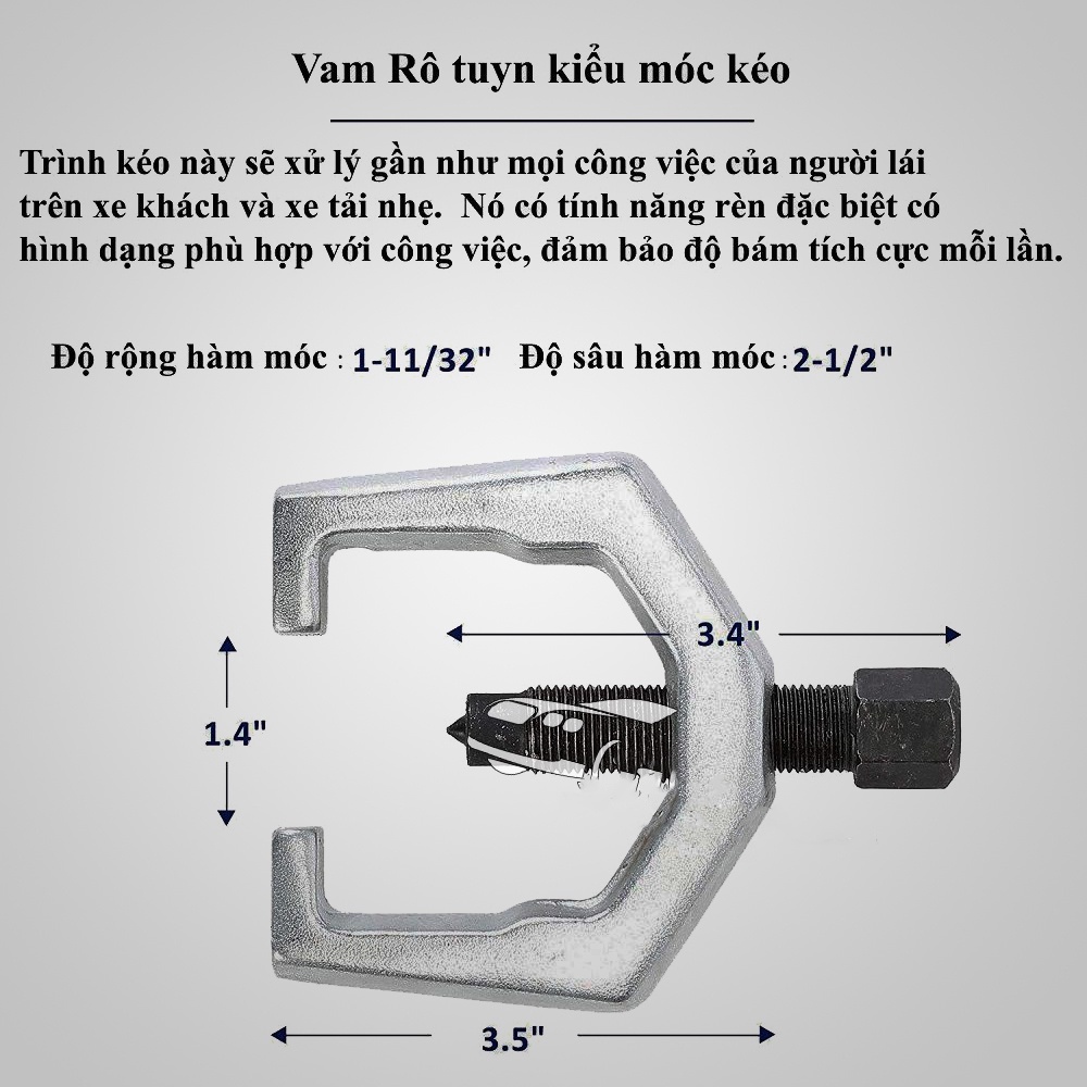 Cảo rotuyn trong ngoài, rotuyn trụ | Bộ vam tháo rotuyn ô tô chuyên nghiệp 5 chi tiết | Thế Giới Thợ Xe