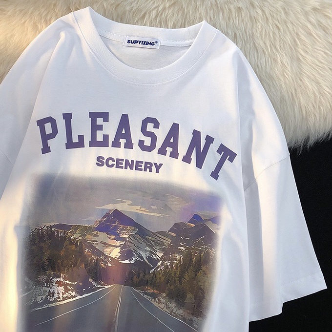 Áo thun tay lỡ form rộng PLEASANT 100% cotton unisex nam nữ (Ảnh thật/Có sẵn) | BigBuy360 - bigbuy360.vn