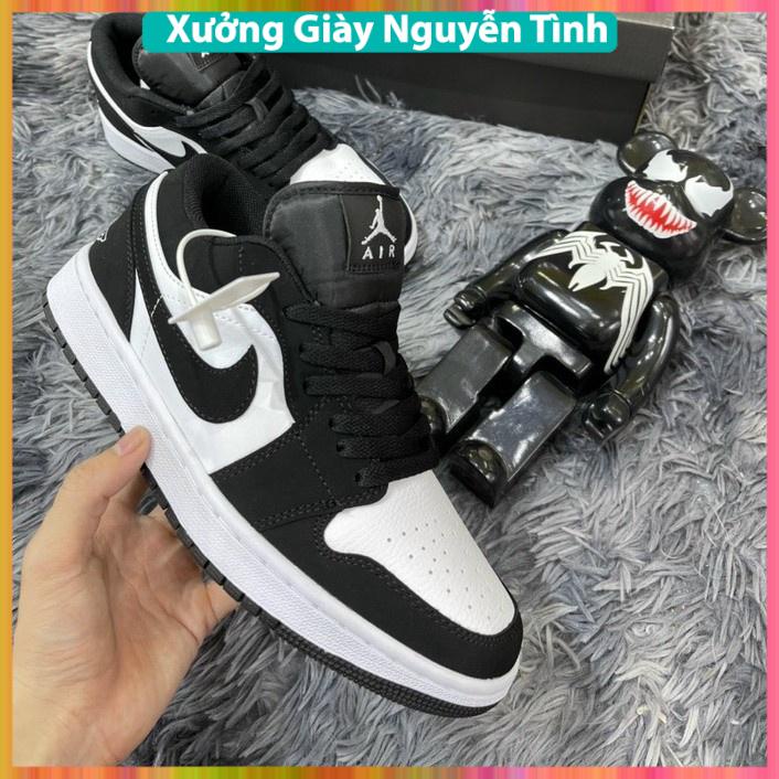 Giày thể thao JD 1 thấp cổ đen trắng xám xanh ngọc, Giày sneaker air Jodan 1 low panda Jordan paris cổ thấp nam nữ