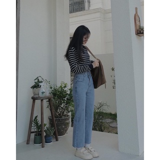 Jean cạp cao 2 khuy