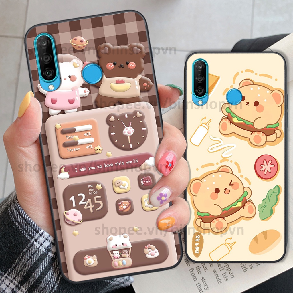 Ốp Huawei Nova 4e / P30 Lite in hình gấu chocolate kẹo ngọt siêu đẹp siêu xinh