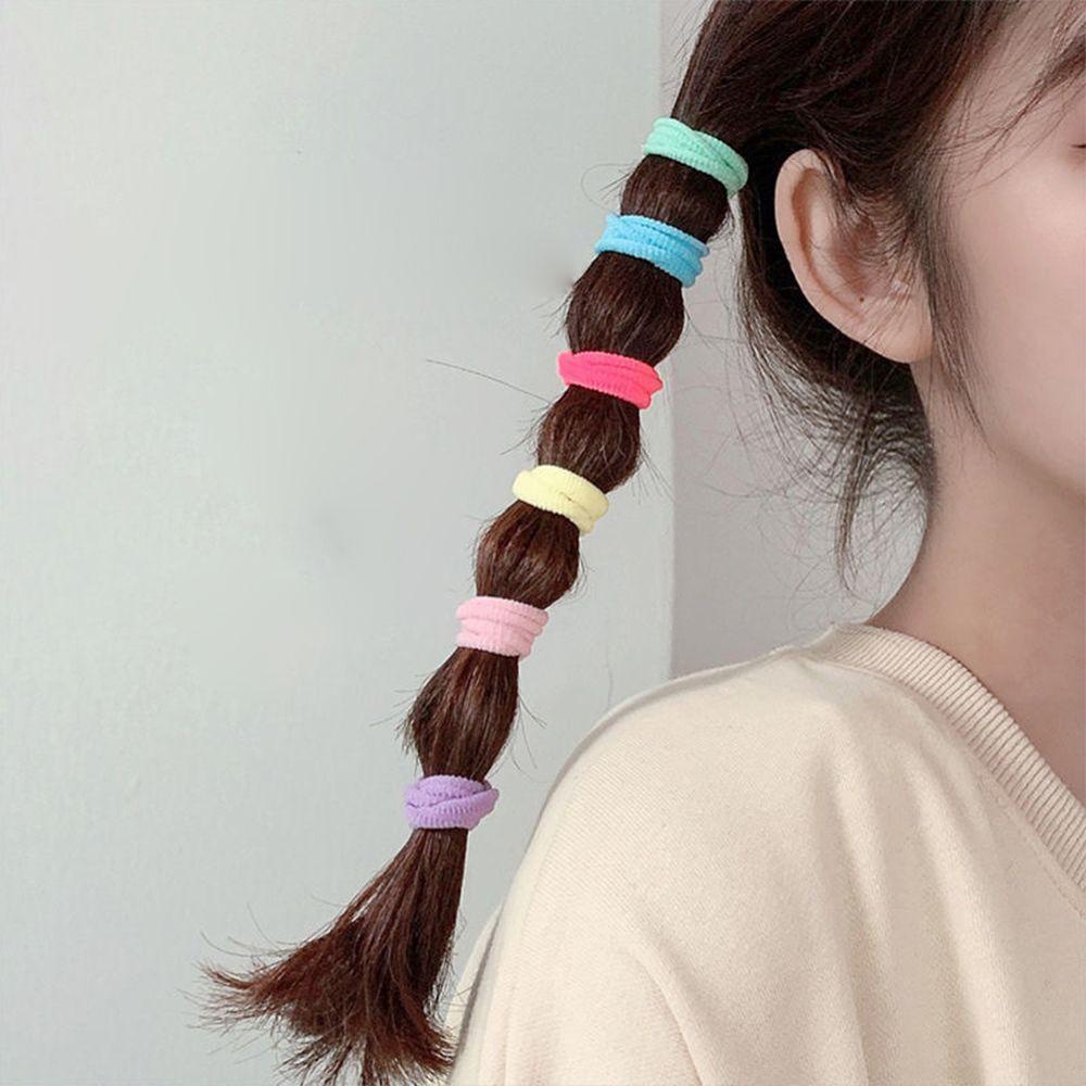 VANES1 Dây Buộc Tóc Cao Su Nylon Màu Trơn Co Giãn Thời Trang Thu Đông Dành Cho Nữ