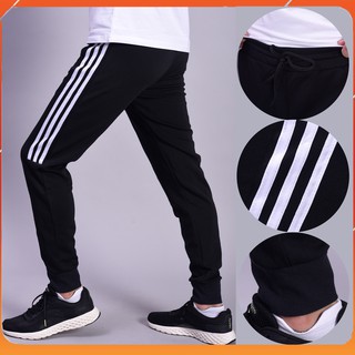 Quần Jogger Nam 3 Sọc Lửng, Ống Bo Chun Phong Cách Thể Thao MT116