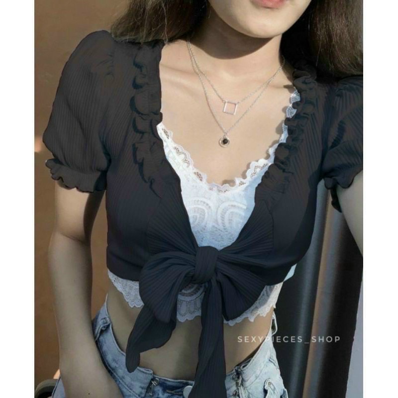 ÁO VIỀN BÈO KÈM DÂY BUỘC NƠ