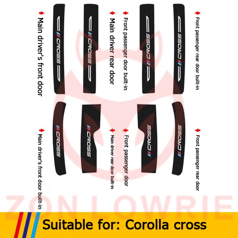 Miếng Dán Sợi carbon Chống Trầy Trang Trí Bảo Vệ Bàn Đạp Xe Hơi toyota cross 2019-2022 corolla cross cc