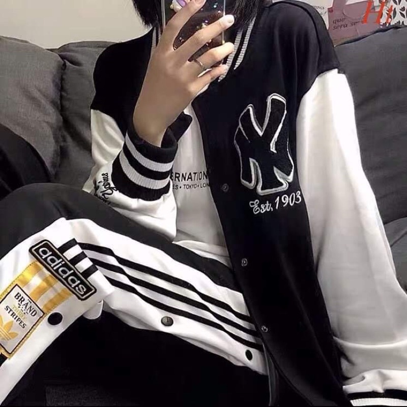 Áo bomber phối tay chữ lồng 1093 H2A878