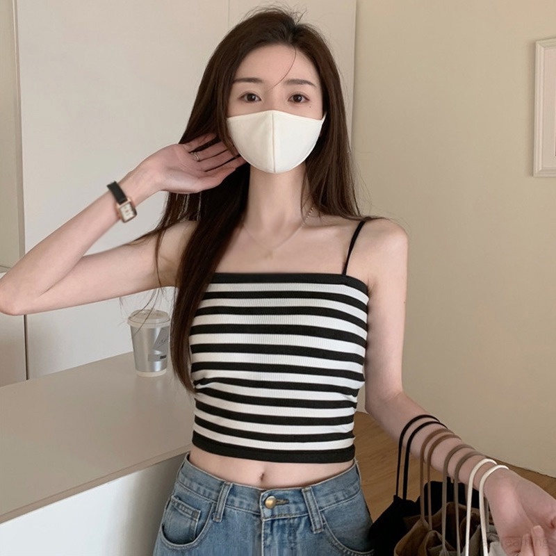 Áo Hai Dây Ôm Dáng Màu Sắc Trơn Có Đệm Ngực Thời Trang Cho Nữ