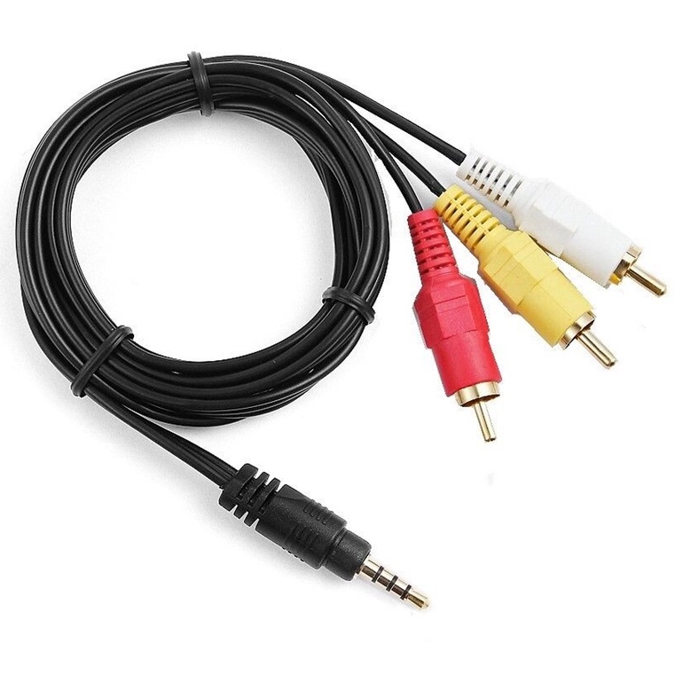 Cable AV 1 to 3 - Cáp 1 đầu jack 3.5 ra 3 đầu hoa sen