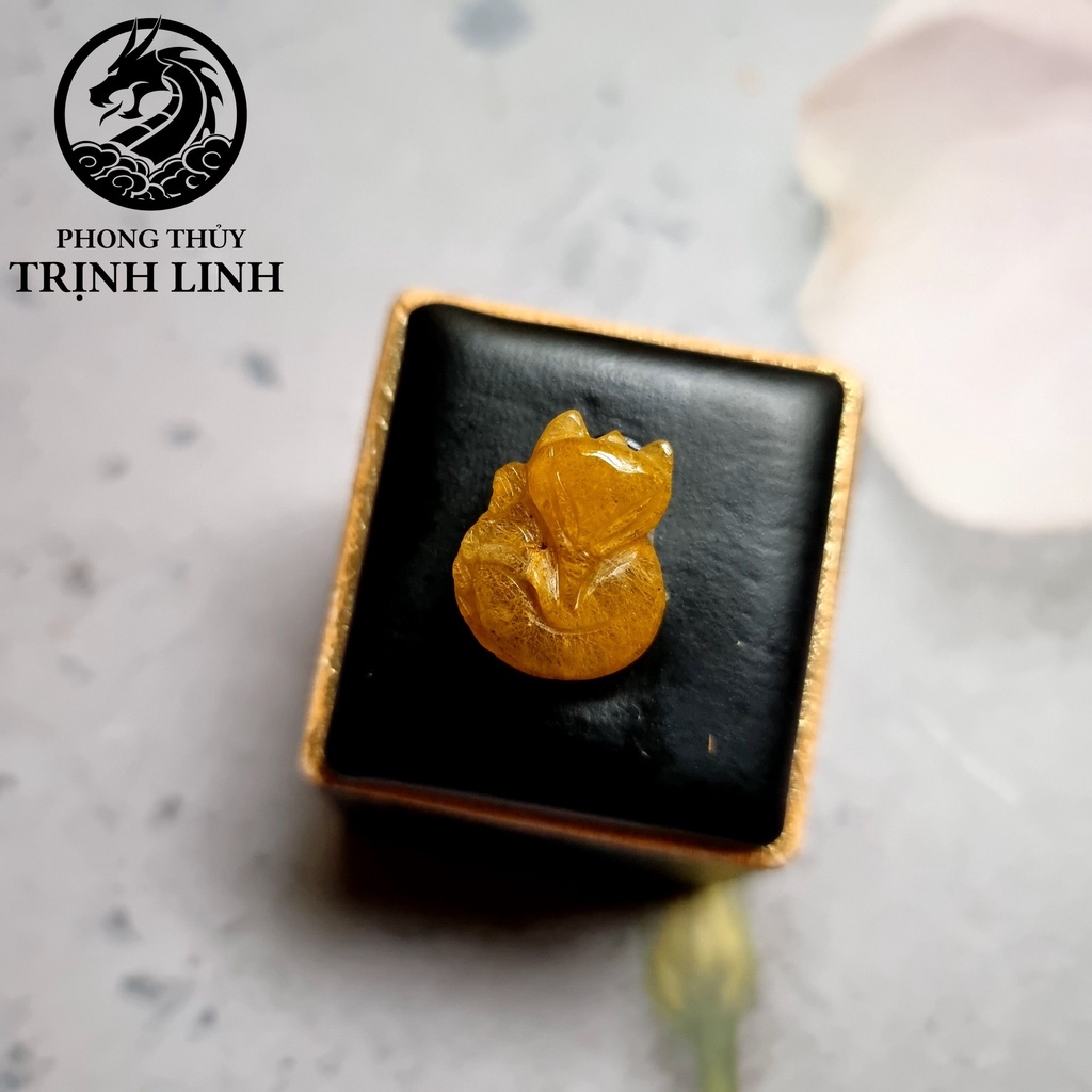 MẶT DÂY CHUYỀN CỬU VỸ HỒ LY ÔM HOA - TỲ HƯU MÀU VÀNG  - LÔ 1